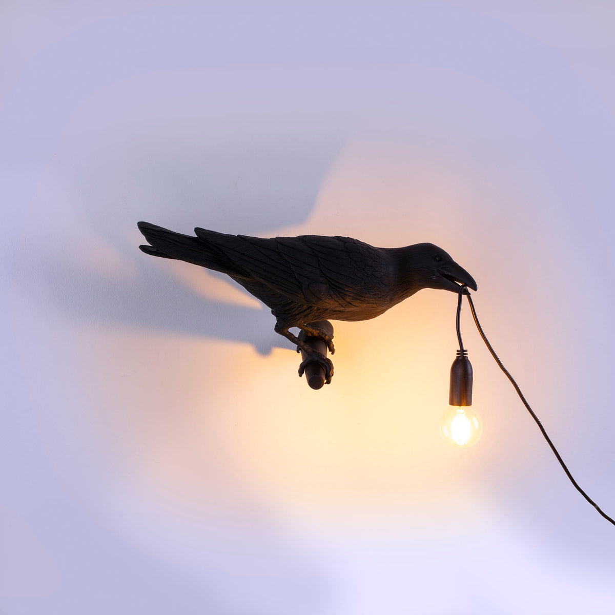 Applique Bird Lamp Looking Right noire de Marcantonio - Seletti-vue 5-The Woods Gallery