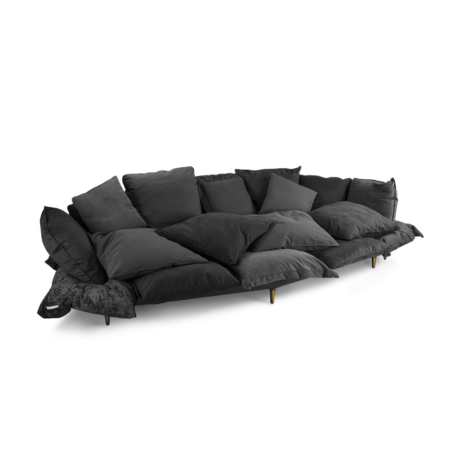 Canapé Comfy Sofa Charcoal Grey de Marcantonio - Seletti-canapé gris anthracite vu de côté, longueur complète-Seletti