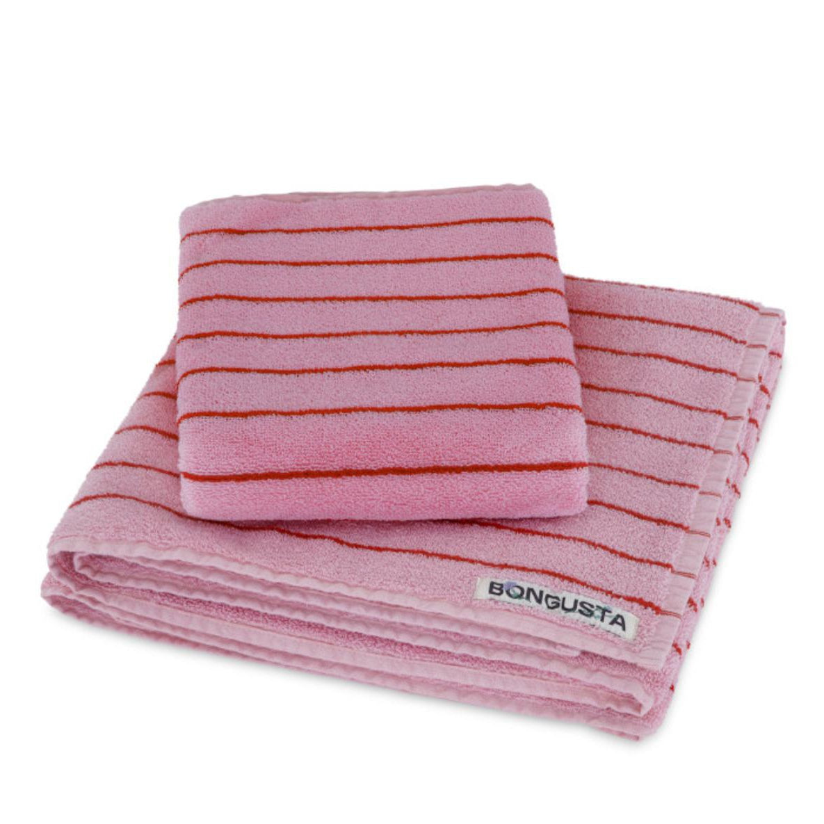 Serviettes de Bain Naram - Large (lot de 4)- Bongusta-Rose bébé et Rouge-The Woods Gallery