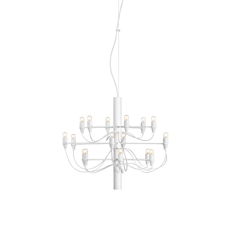 Suspension 2097 de Gino Sarfatti - Flos-Blanc-Ampoules dépolies-18 ampoules-The Woods Gallery