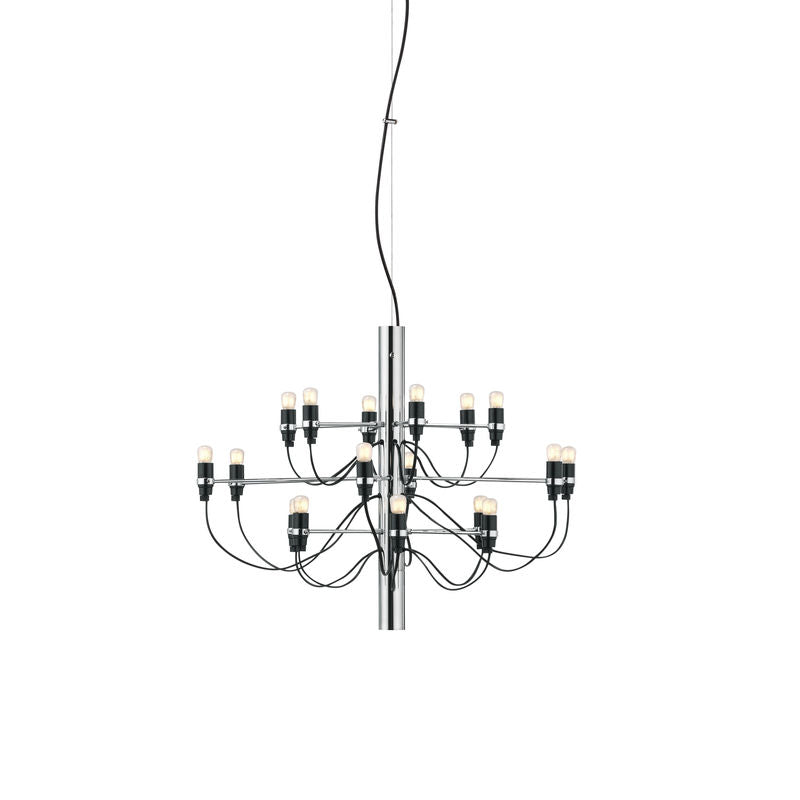 Suspension 2097 de Gino Sarfatti - Flos-Chromé-Ampoules dépolies-18 ampoules-The Woods Gallery
