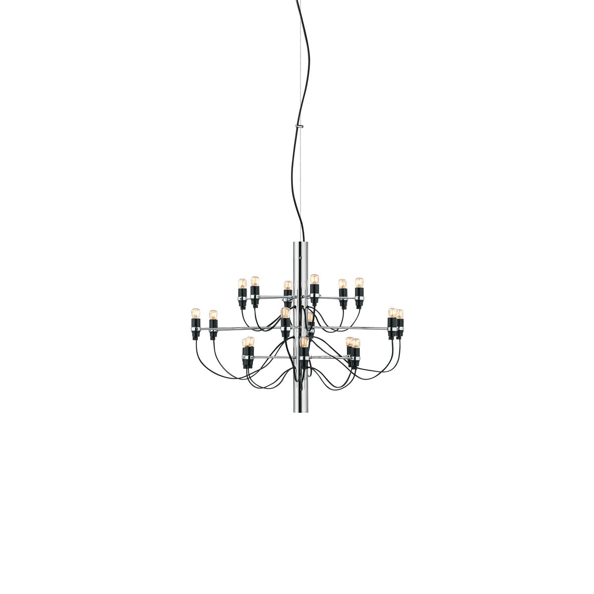 Suspension 2097 de Gino Sarfatti - Flos-Chromé-Ampoules transparentes-18 ampoules-The Woods Gallery