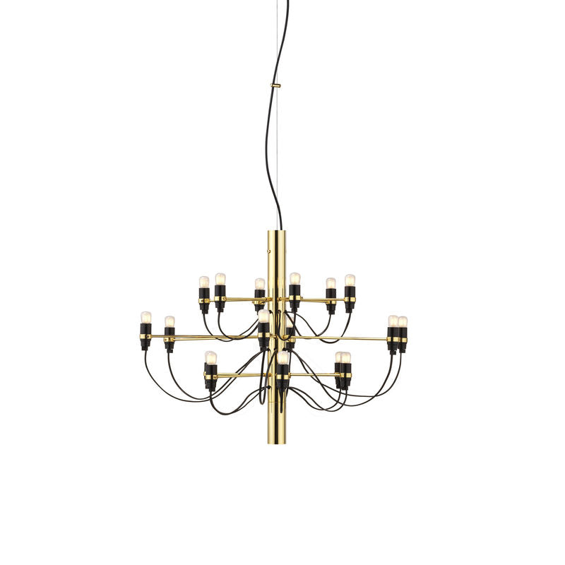 Suspension 2097 de Gino Sarfatti - Flos-Laiton-Ampoules dépolies-18 ampoules-The Woods Gallery