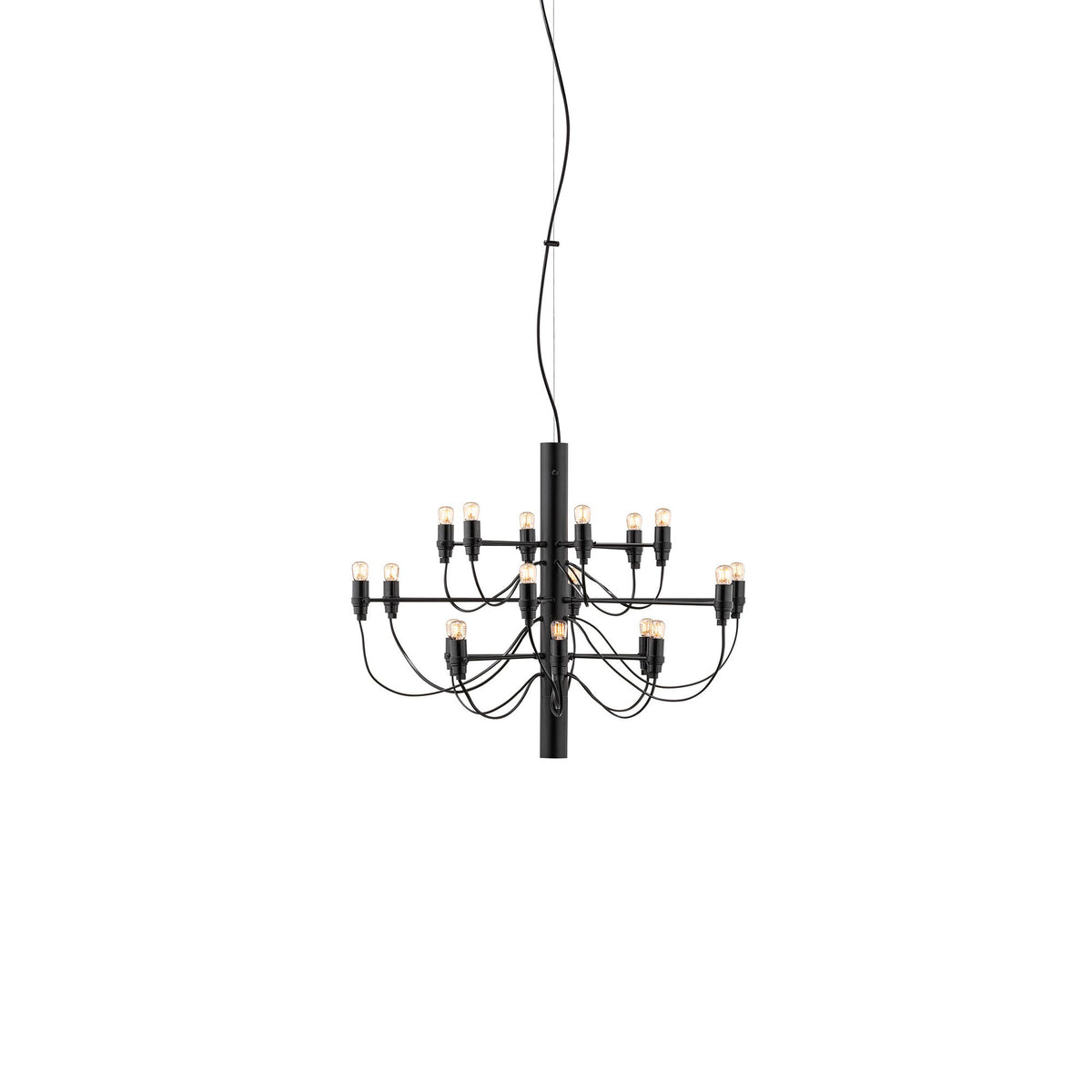 Suspension 2097 de Gino Sarfatti - Flos-Noir-Ampoules transparentes-18 ampoules-The Woods Gallery