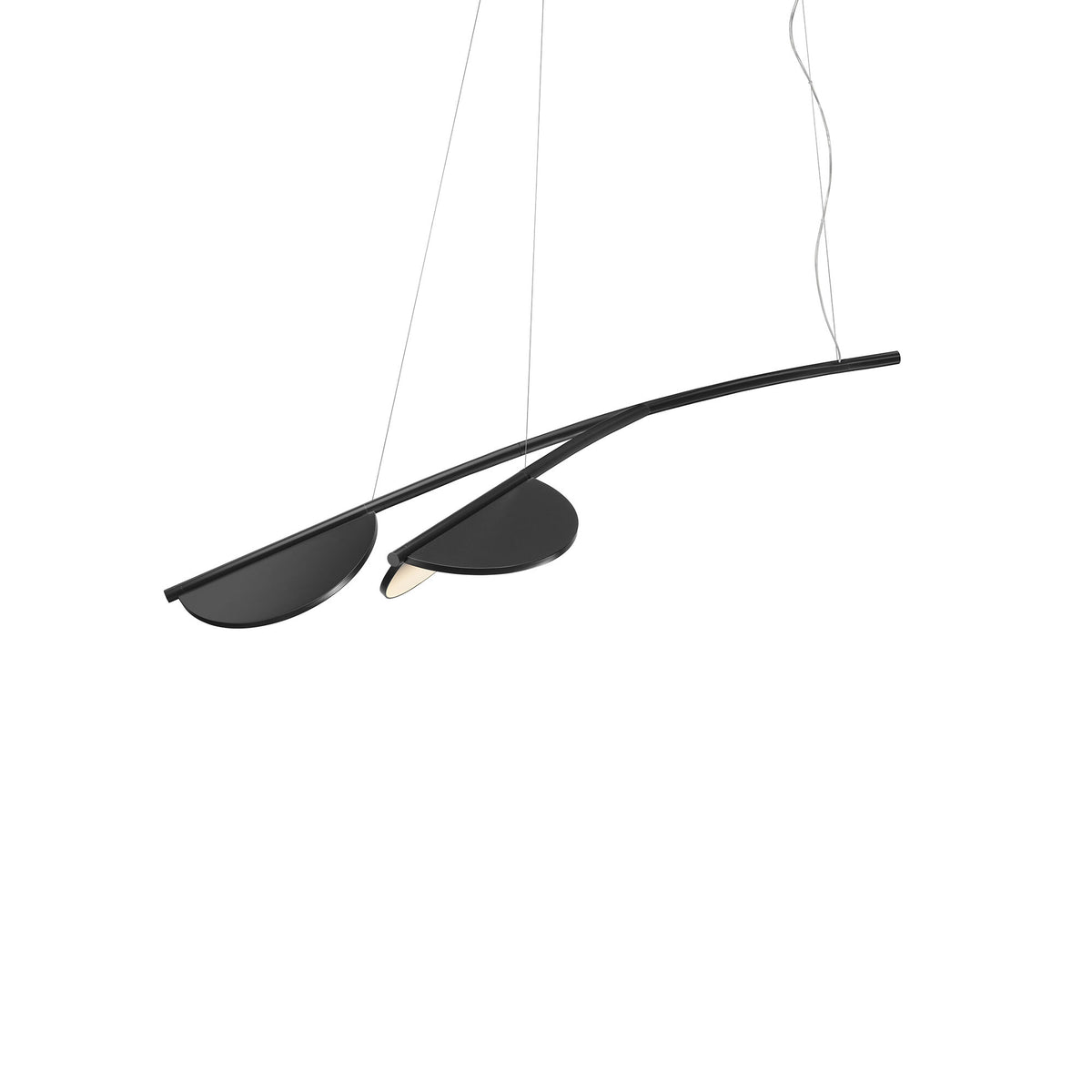 Suspension Almendra Organic de Patricia Urquiola - Flos-S2 Short, L 132,6 × l 76 cm-Anthracite-The Woods Gallery