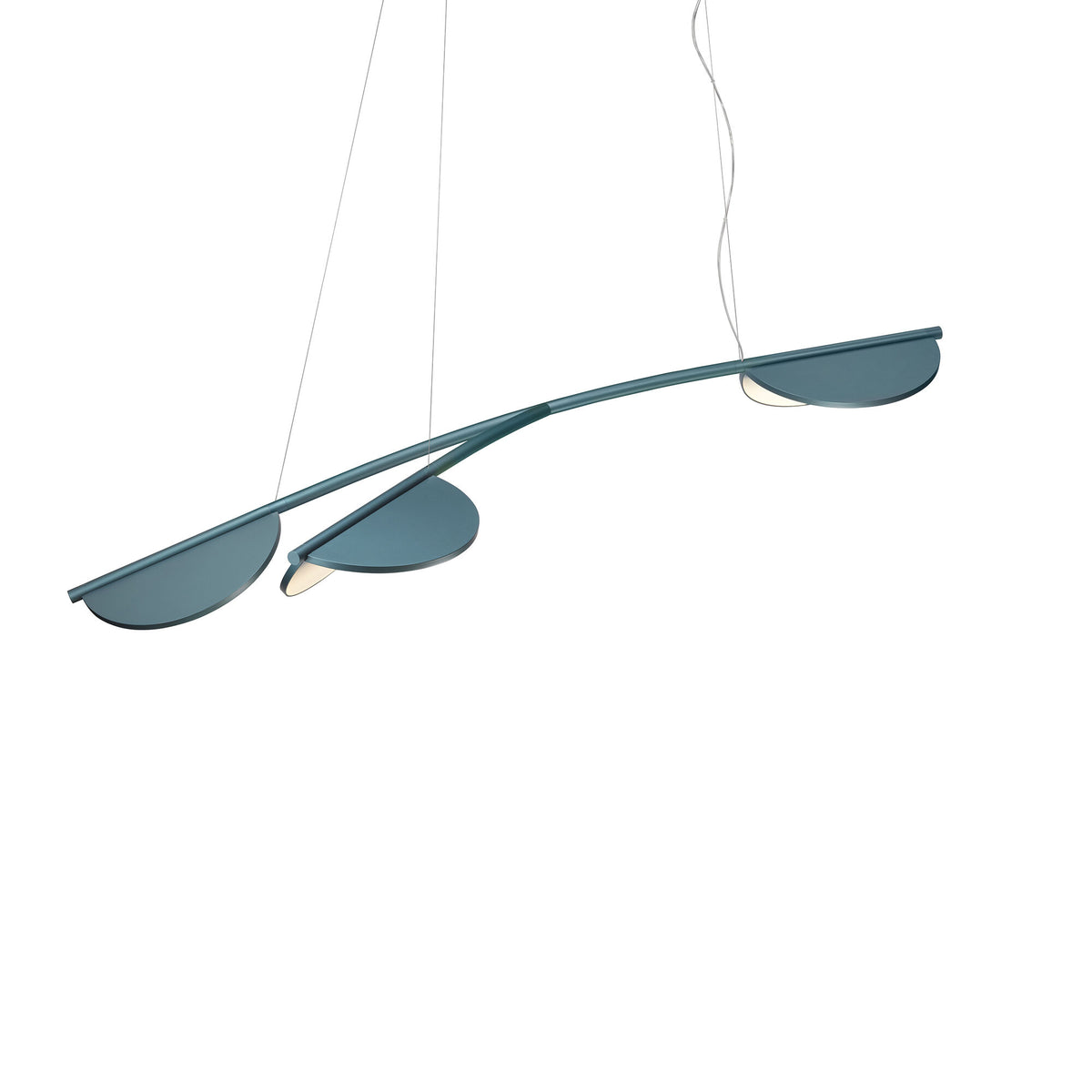 Suspension Almendra Organic de Patricia Urquiola - Flos-S3 Short, L 161,1 × l 76 cm-Bleu métallisé-The Woods Gallery