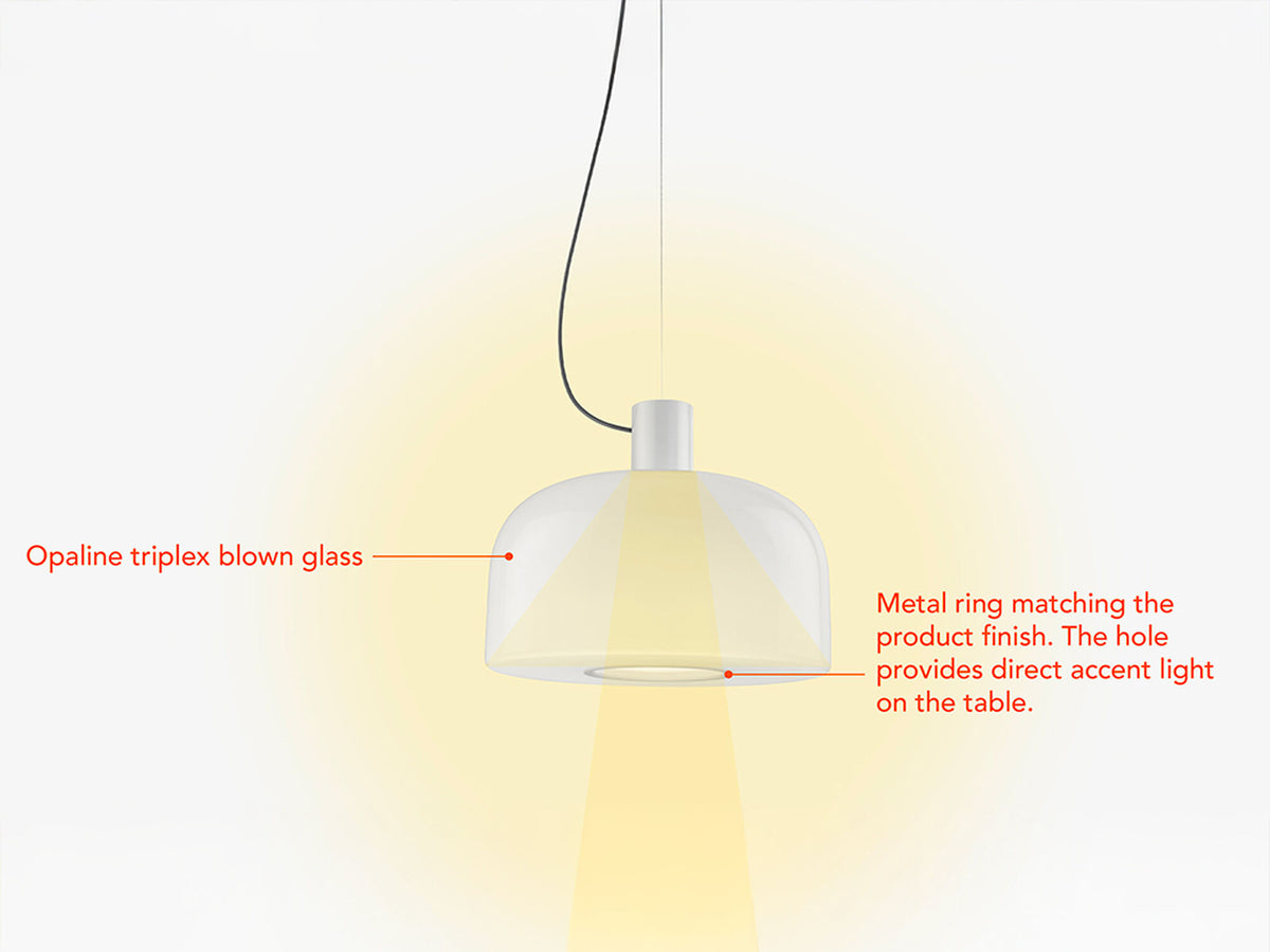 Suspension Bellhop Glass S2 de Barber & Osgerby - Flos-Blanc-The Woods Gallery