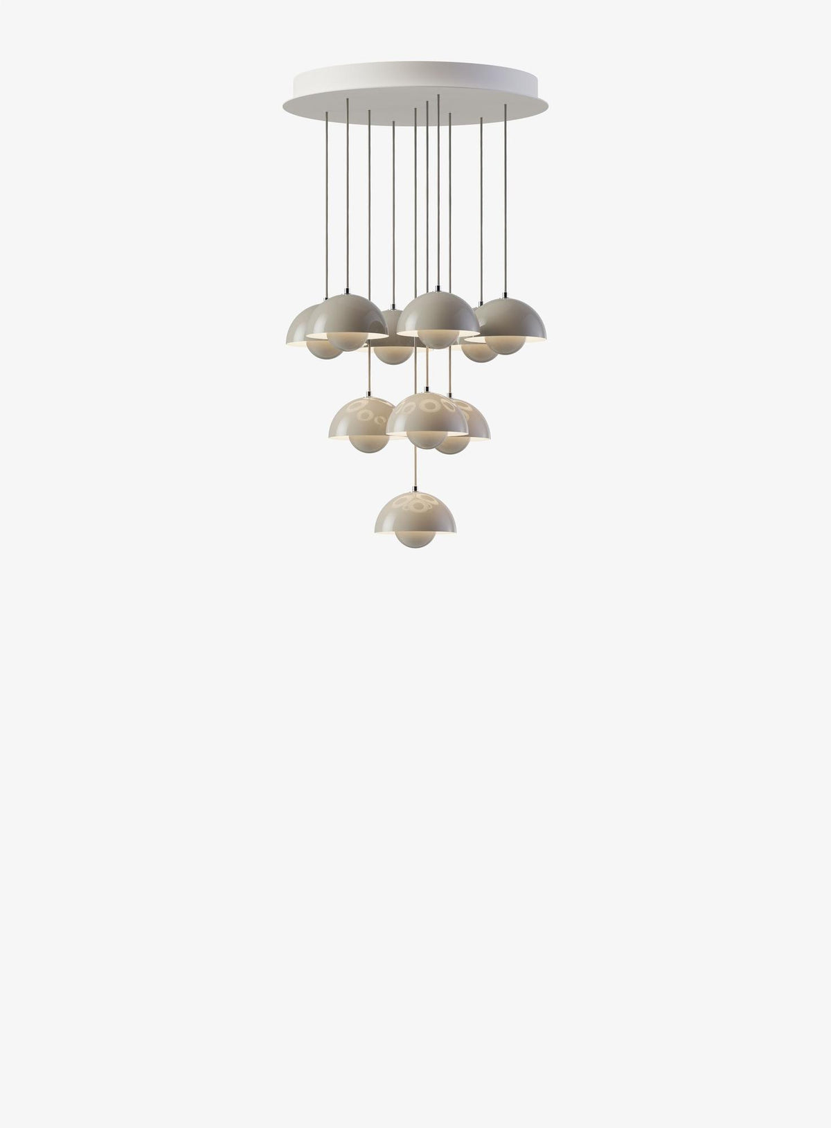 Suspension Flowerpot Chandelier VP10 - 10 pendants - &Tradition-Beige gris-The Woods Gallery