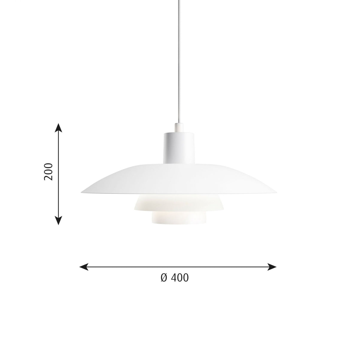 Suspension PH 4/3 de Poul Henningsen - Louis Poulsen-Blanc-The Woods Gallery