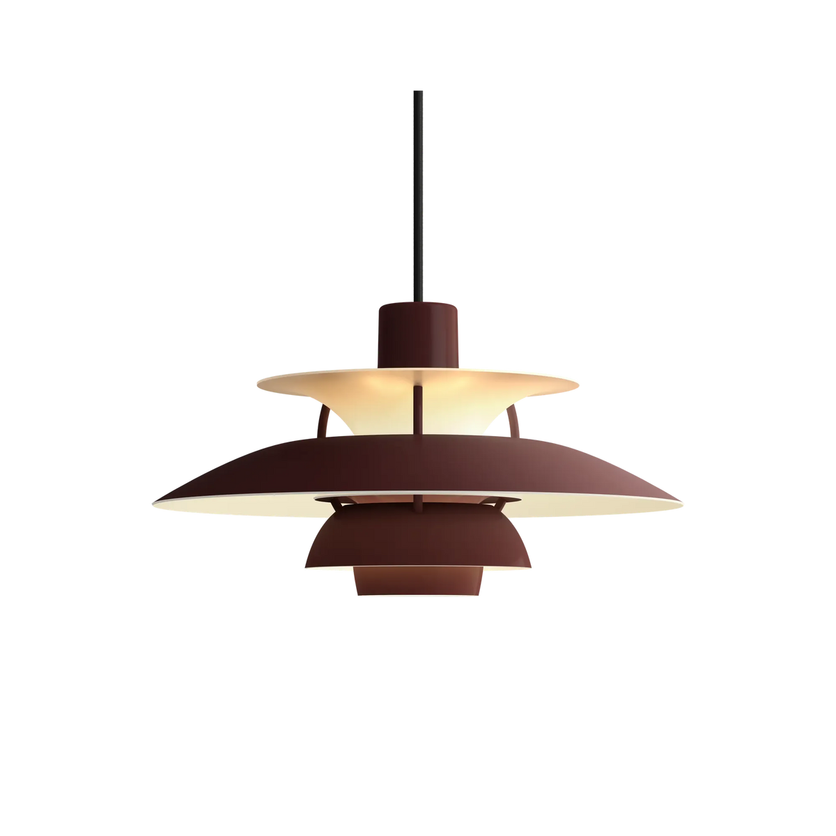 Suspension PH 5 mini - Louis Poulsen-Monochrome bordeaux-The Woods Gallery