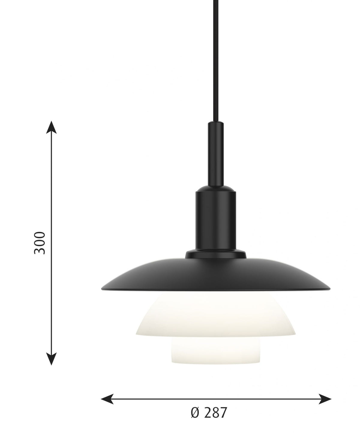 Suspension PH 5/5 de Poul Henningsen - Louis Poulsen-Métal noir-The Woods Gallery