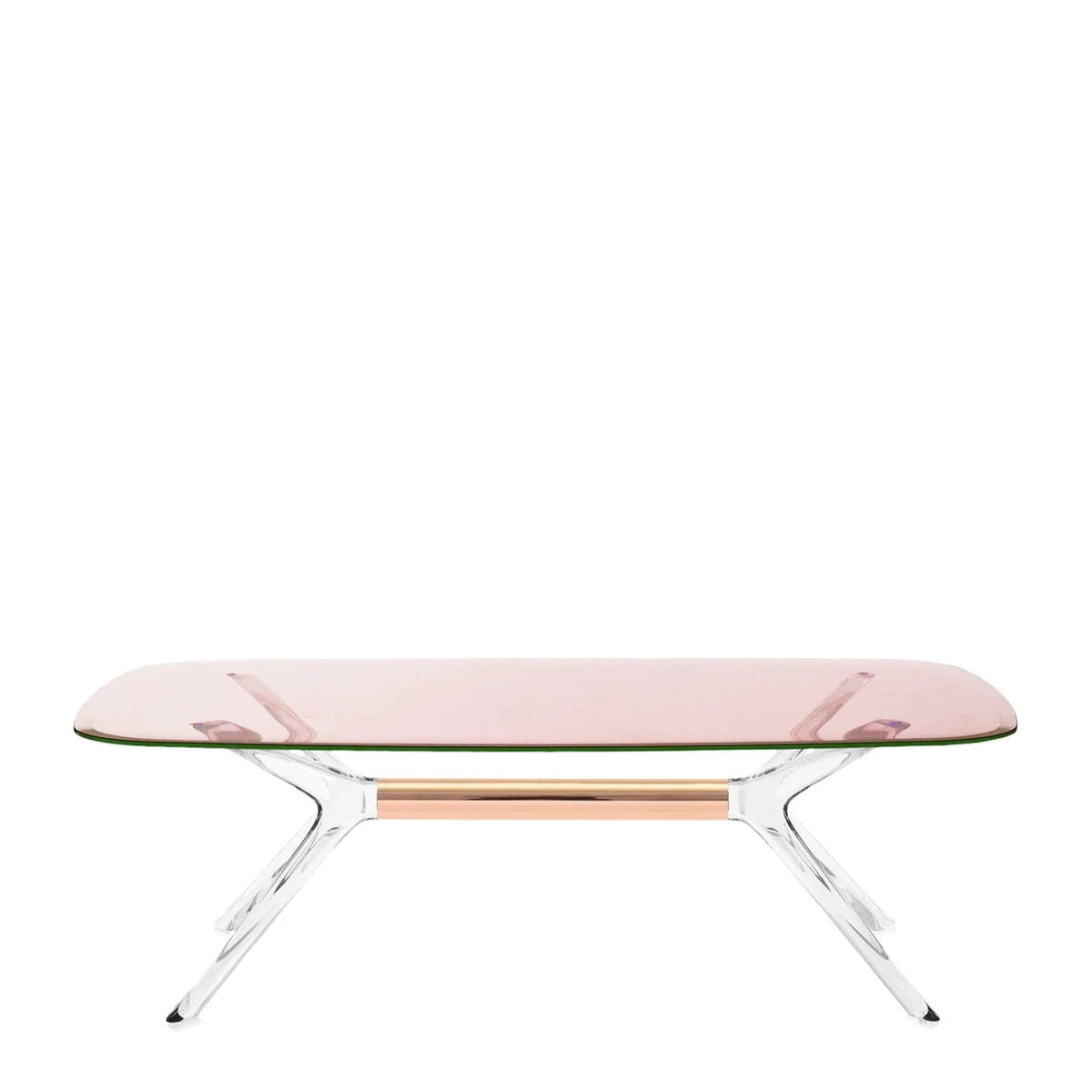 Table Blast de Philippe Starck - Kartell-Rose-Cristal - Détail Bronze-H 40 X L 130 cm-The Woods Gallery