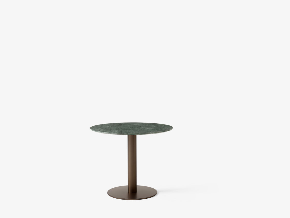 Table à manger ronde In Between SK11 de Sami Kallio - &Tradition-Pied central noir mat-Linoléum Forbo-The Woods Gallery