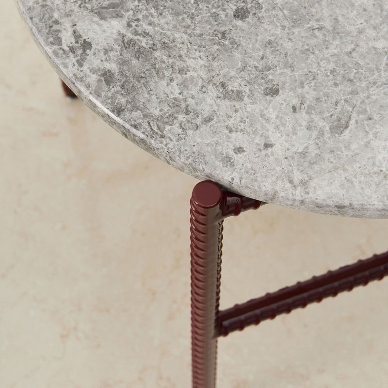 Table basse Rebar Pierre Rouge Ø 45 Gris - Marbre - HAY-The Woods Gallery