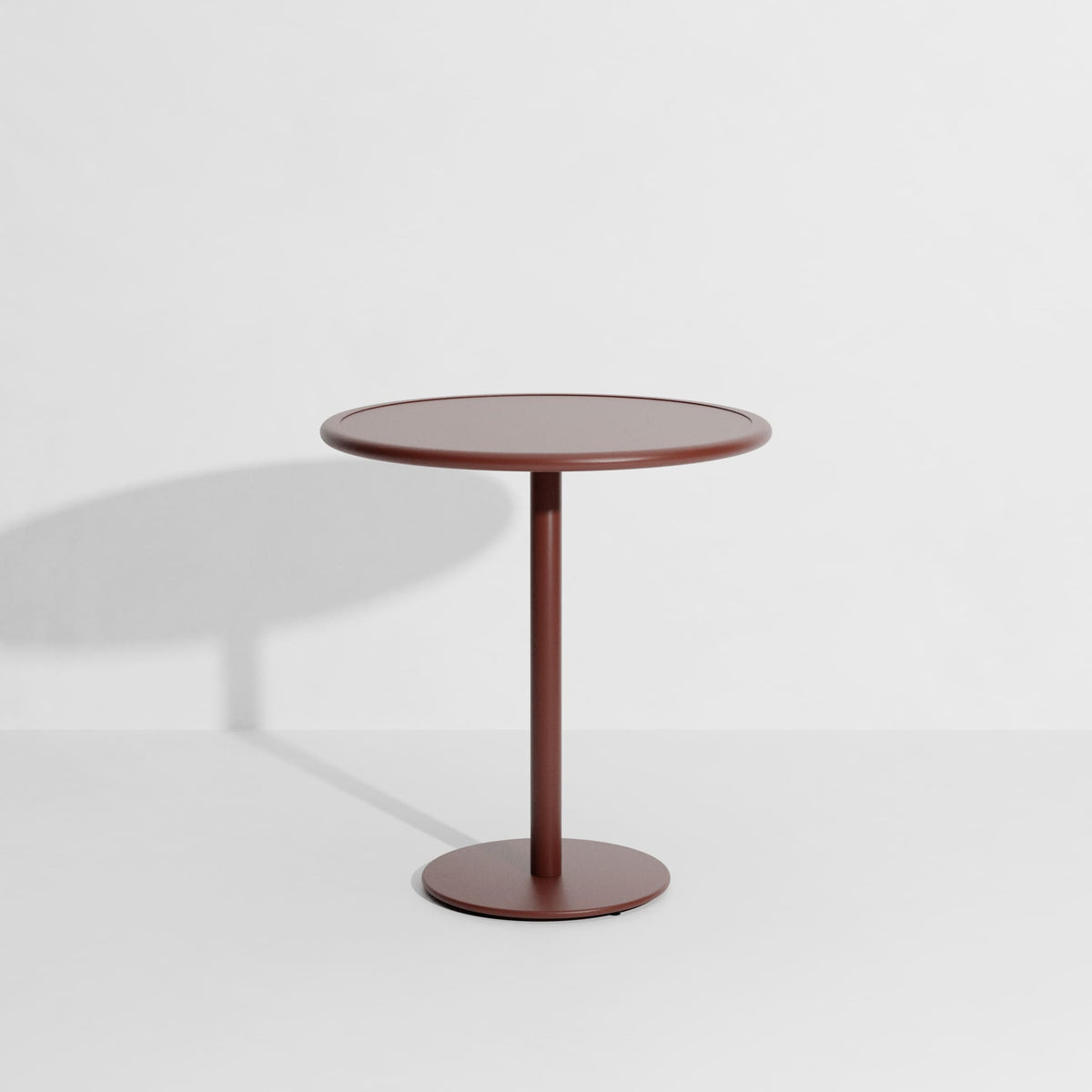Table bistrot ronde Week-End Ø 70 de Studio Brichet-Ziegler - Petite Friture-Rouge-Brun-The Woods Gallery