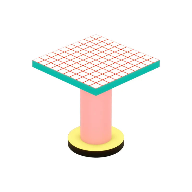 Table carrée Super Lounge Table bois multicolore de Hello Again - Seletti-Grilles rouge-The Woods Gallery