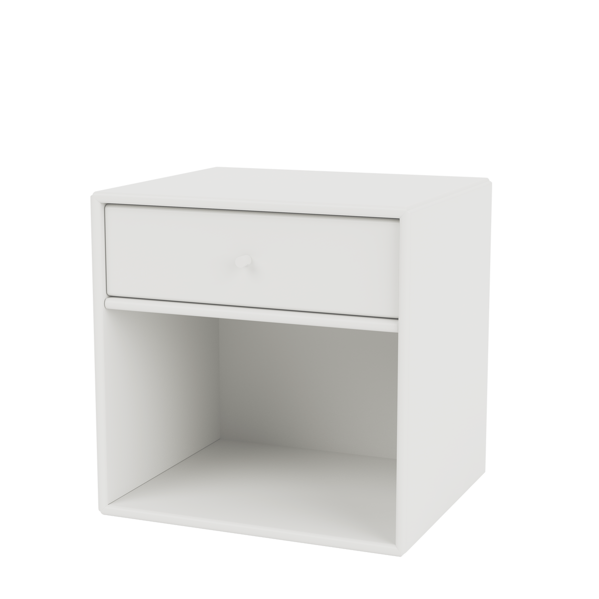 Table de chevet Dream par Peter J. Lassen, laque 01 White, suspendu au mur, packshot Montana