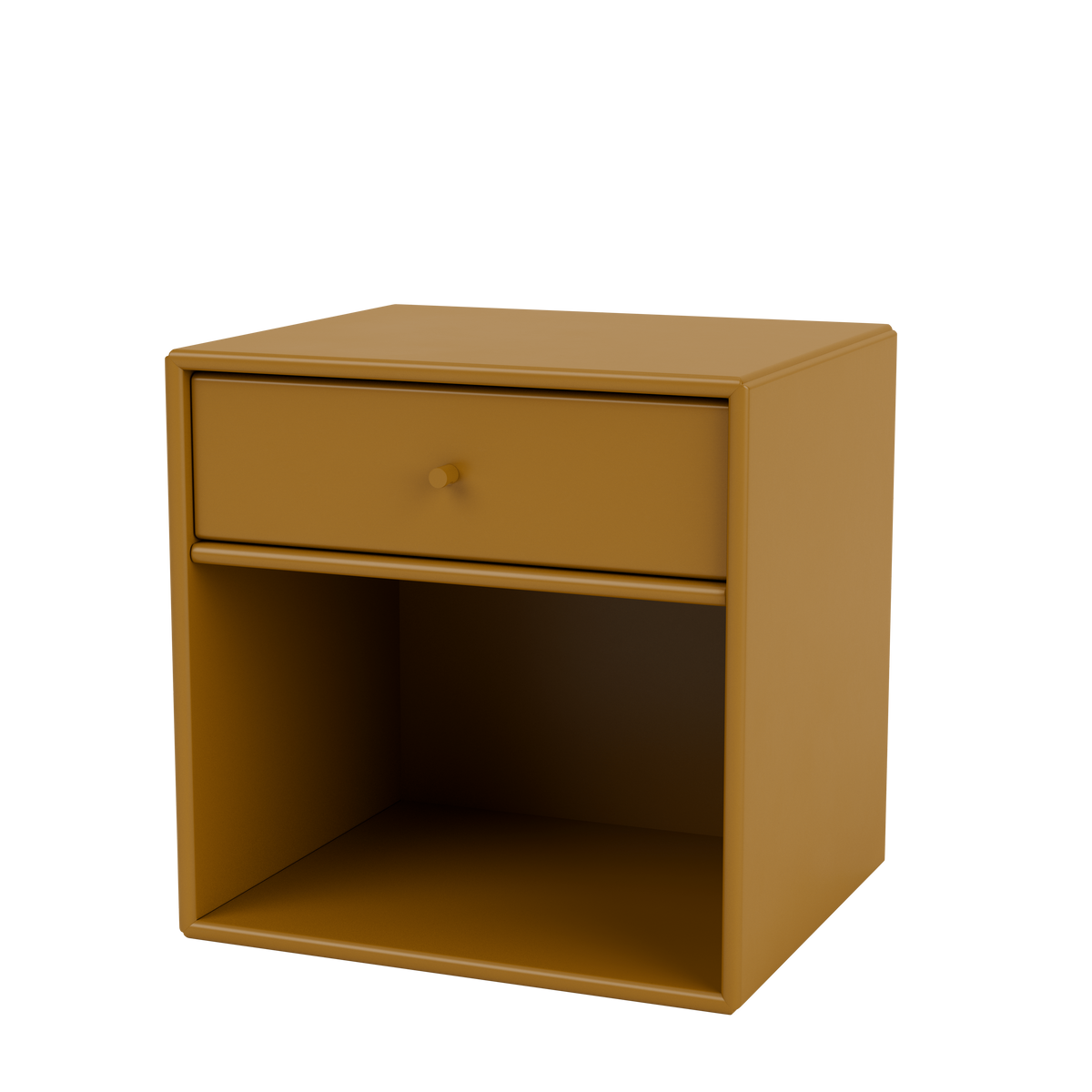 Table de chevet Dream par Peter J. Lassen, laque 142 Amber, suspendu au mur, packshot Montana