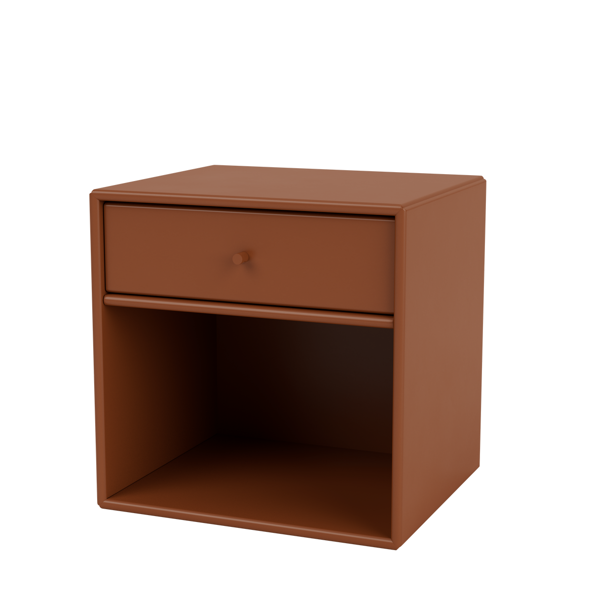 Table de chevet Dream par Peter J. Lassen, laque 146 Hazelnut, suspendu au mur, packshot Montana