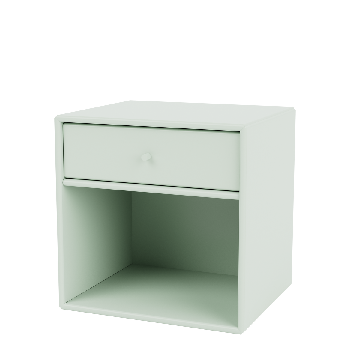 Table de chevet Dream par Peter J. Lassen, laque 161 Mist, suspendu au mur, packshot Montana