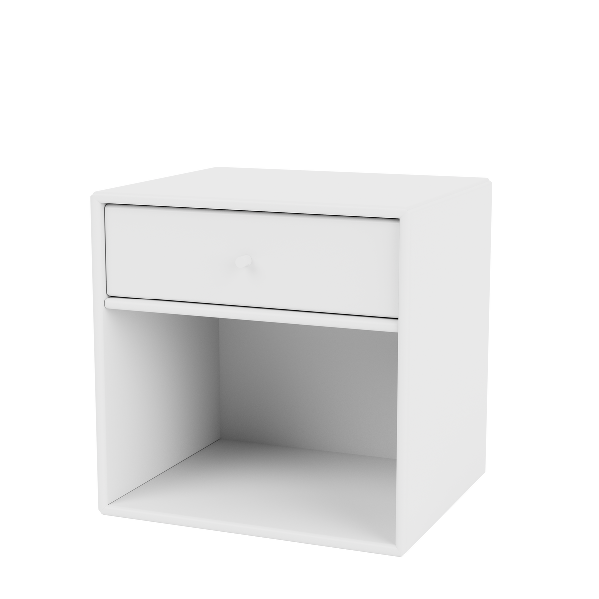 Table de chevet Dream par Peter J. Lassen, laque 38 Snow, suspendu au mur, packshot Montana