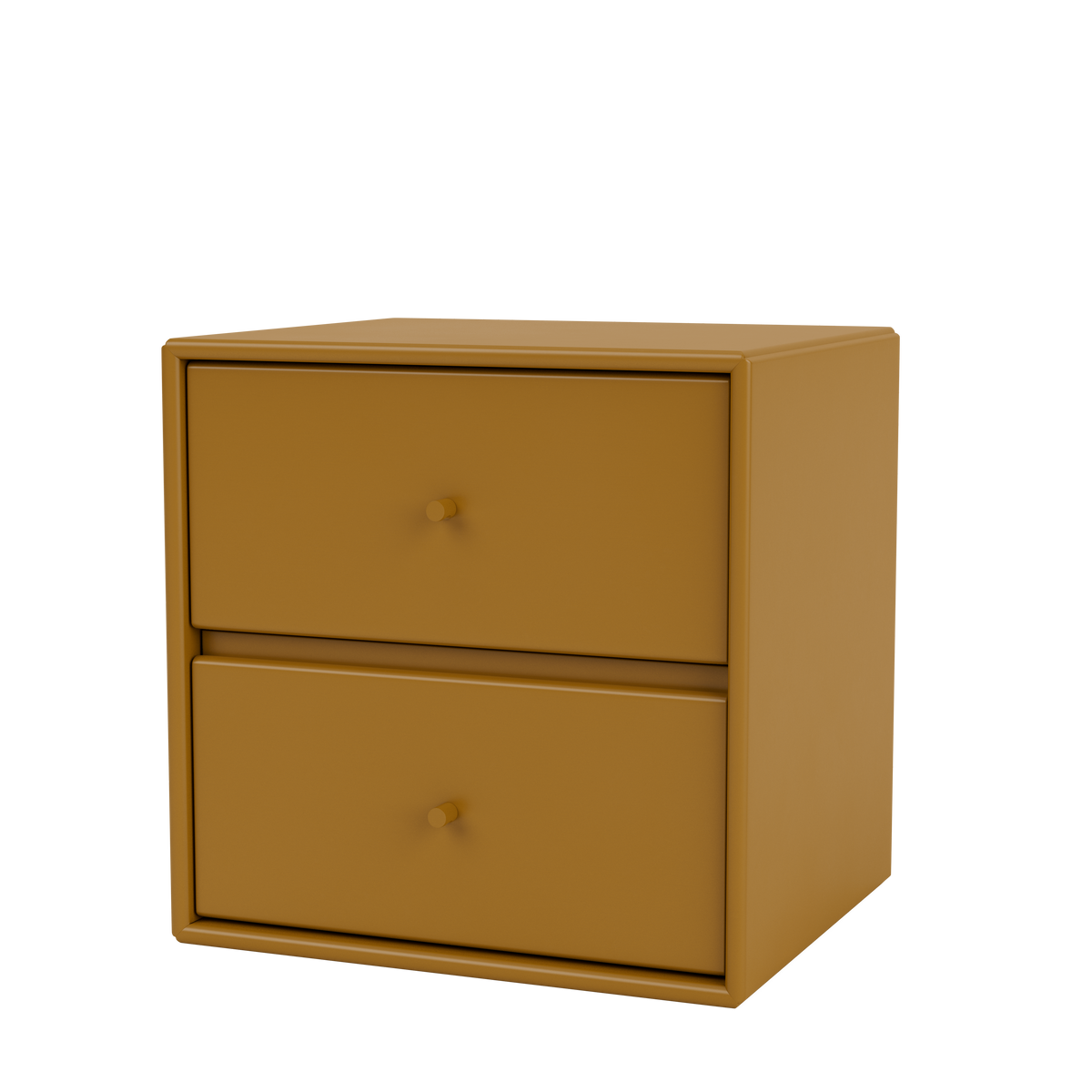Table de chevet Drift par Peter J. Lassen, laque 142 Amber, suspendu au mur, packshot Montana