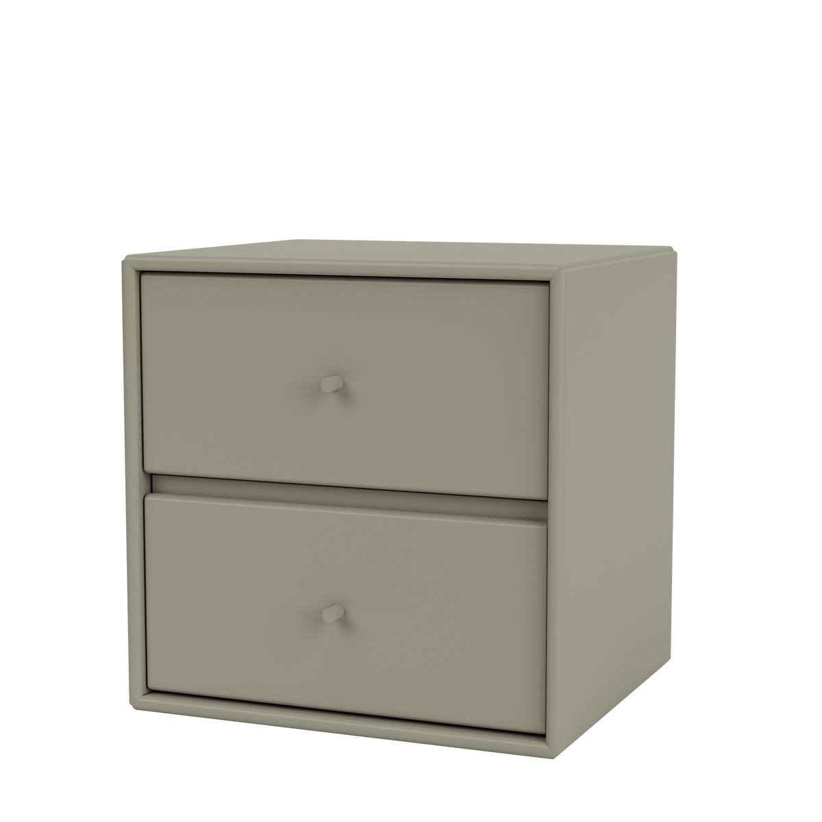 Table de chevet Drift par Peter J. Lassen, laque 144 Fennel, suspendu au mur, packshot Montana