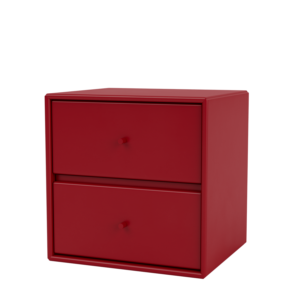 Table de chevet Drift par Peter J. Lassen, laque 165 Beetroot, suspendu au mur, packshot Montana