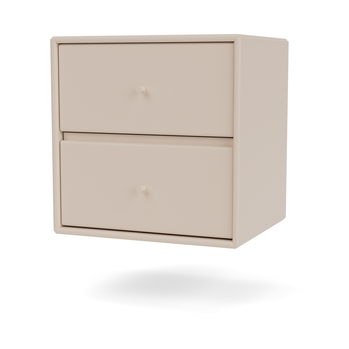 Table de chevet Drift par Peter J. Lassen, laque 168 Clay, suspendu au mur, packshot Montana