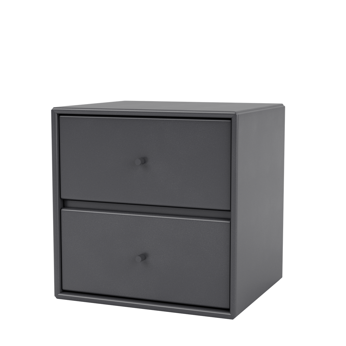 Table de chevet Drift par Peter J. Lassen, laque 36 Coal, suspendu au mur, packshot Montana