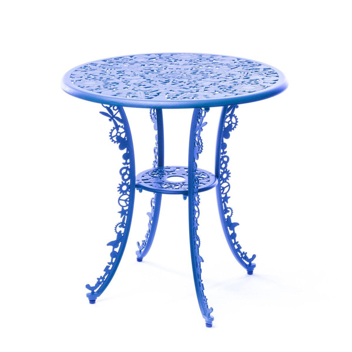 Table en aluminium de Studio Job Ø70 - Seletti-Bleu-The Woods Gallery