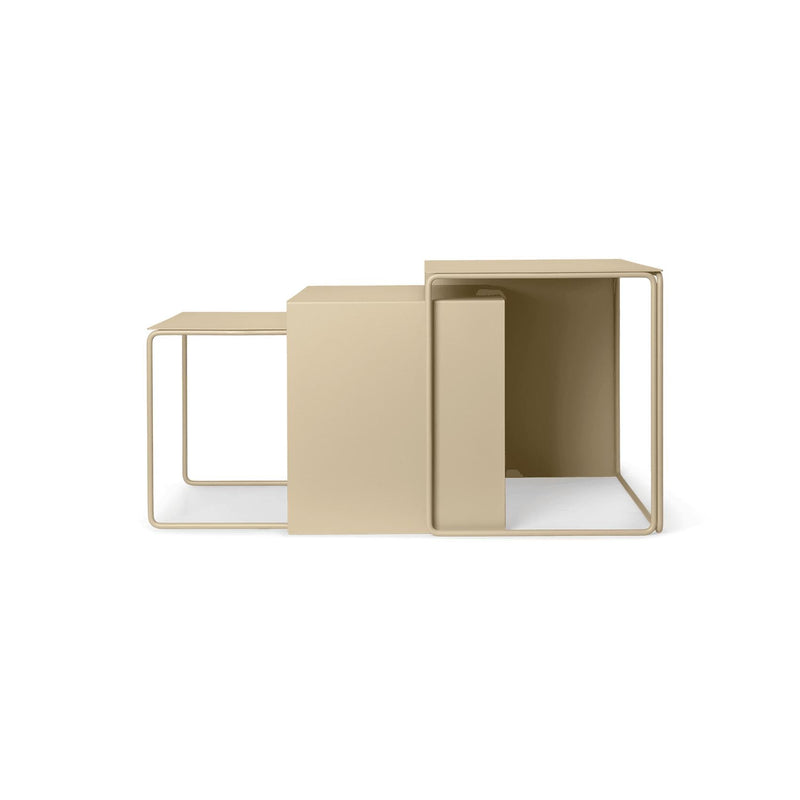 Tables d'appoint Cluster en acier de Trine Andersen - lot de 3 - Ferm Living-Beige-The Woods Gallery