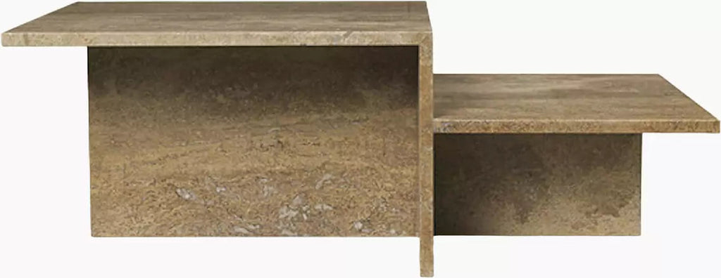 Tables d'appoint Distinct en travertin - Ferm Living-55 x 108 cm-Marron-The Woods Gallery