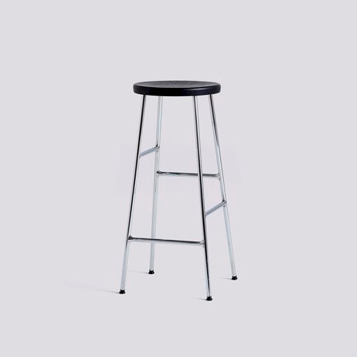 Tabouret Cornet High par Jonas Trampedach - Hay-Chromé Assise Noir-The Woods Gallery