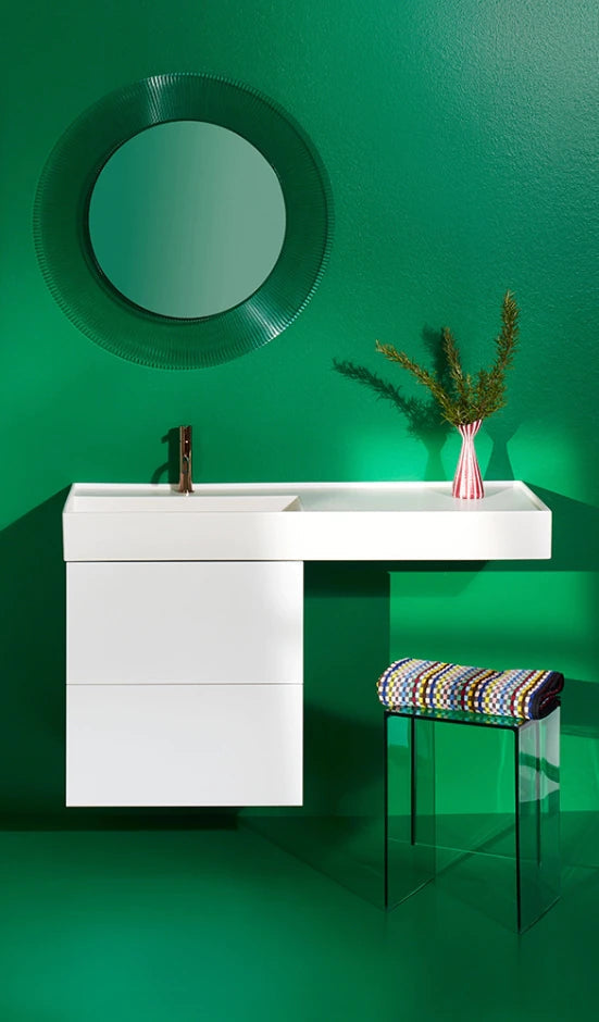 Tabouret - Table basse Max-Beam de Ludovica + Roberto Palomba Ø 33 - Kartell-Vert aigue-marine (TBE - modèle d&