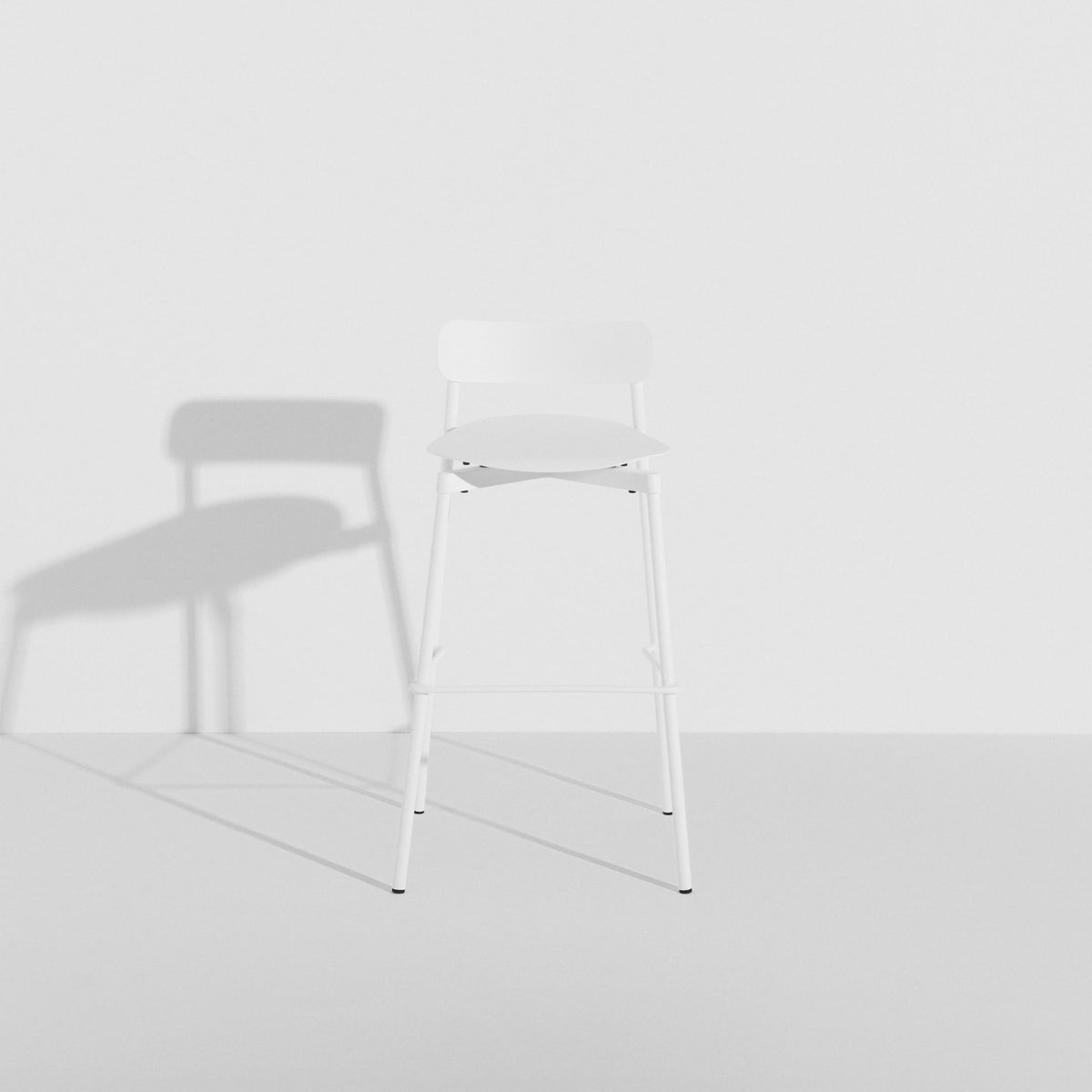 Tabouret de bar Fromme 75 cm de Tom Chung - Petite Friture-Blanc-The Woods Gallery