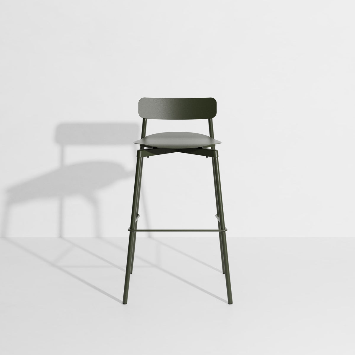 Tabouret de bar Fromme 75 cm de Tom Chung - Petite Friture-Vert bouteille-The Woods Gallery