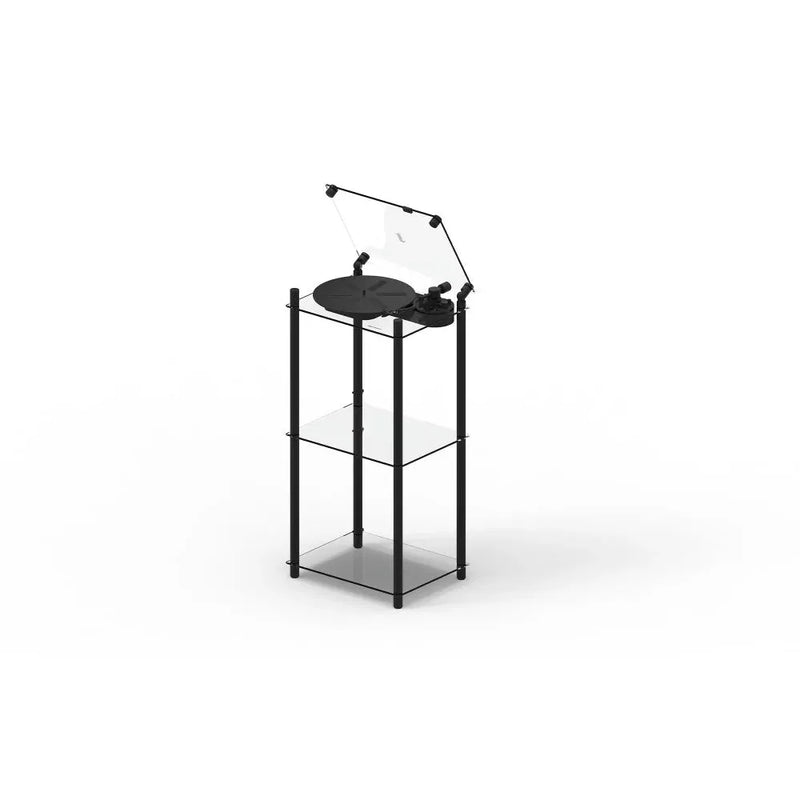 Transparent Turntable Stand - Transparent Speaker-Noir-The Woods Gallery