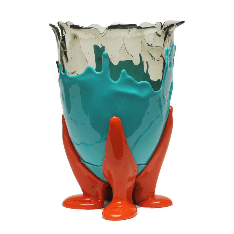 Vase Clear Extra Colour - Clear Aqua, Matt Turquoise, Orange par Gaetano Pesce - Fish Design-S-The Woods Gallery