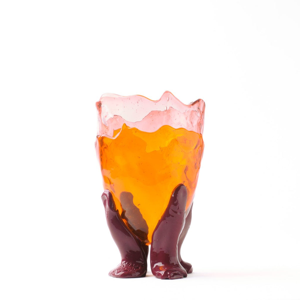 Vase Clear Extra Colour - Clear Pink, Clear Orange And Matt Cherry par Gaetano Pesce - Fish Design-S-The Woods Gallery