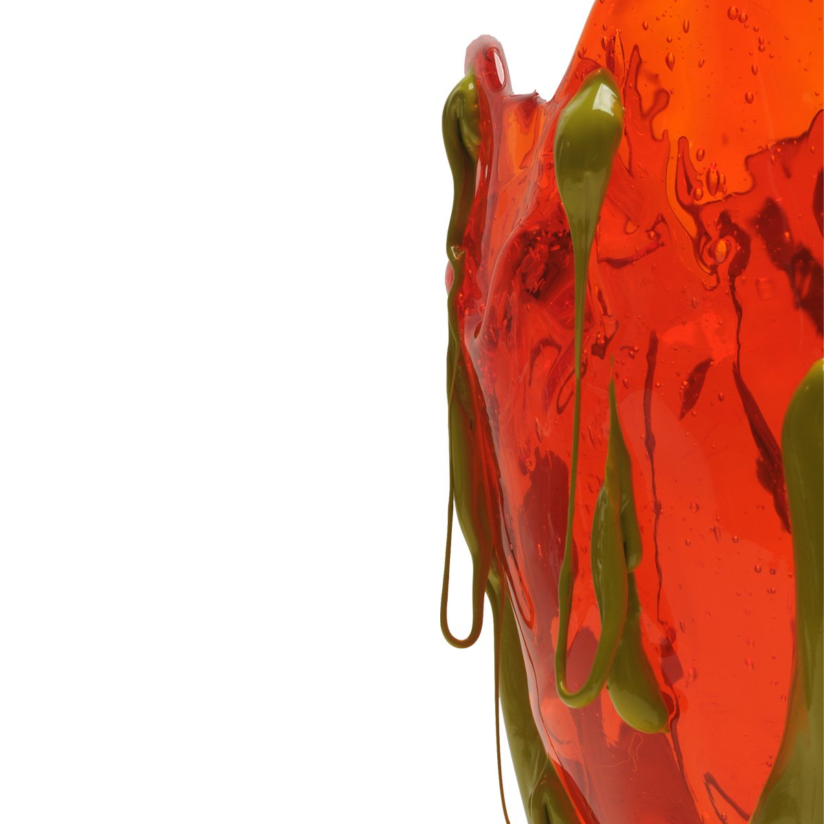Vase Clear Special - Extra Colour - Clear Orange And Matt Dusty Green par Gaetano Pesce - Fish Design-S-The Woods Gallery