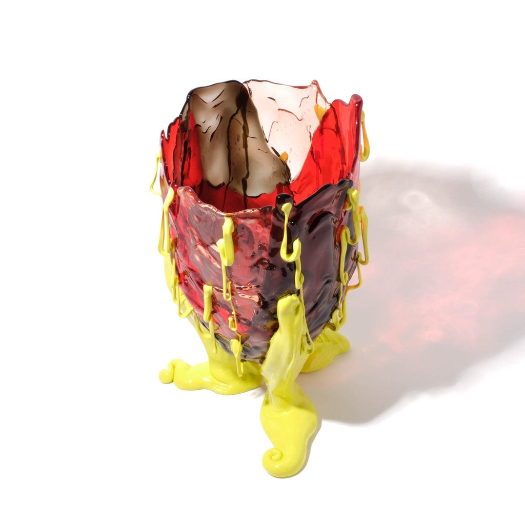 Vase Clear Special - Extra Colour - Clear Red, Clear Fumè, Clear Light Ruby And Matt Fluo Yellow par Gaetano Pesce - Fish Design-S-The Woods Gallery