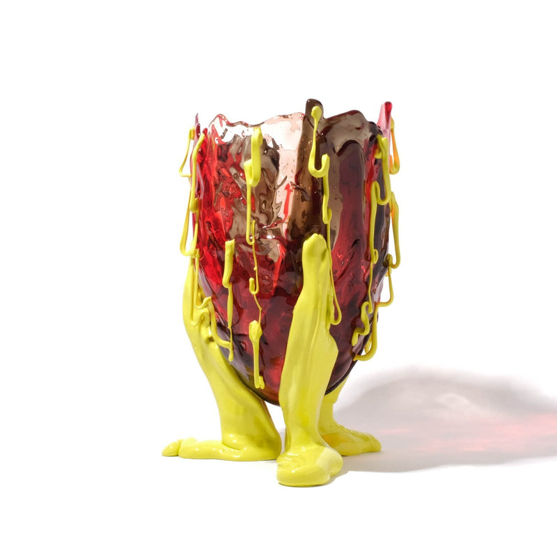 Vase Clear Special - Extra Colour - Clear Red, Clear Fumè, Clear Light Ruby And Matt Fluo Yellow par Gaetano Pesce - Fish Design-S-The Woods Gallery
