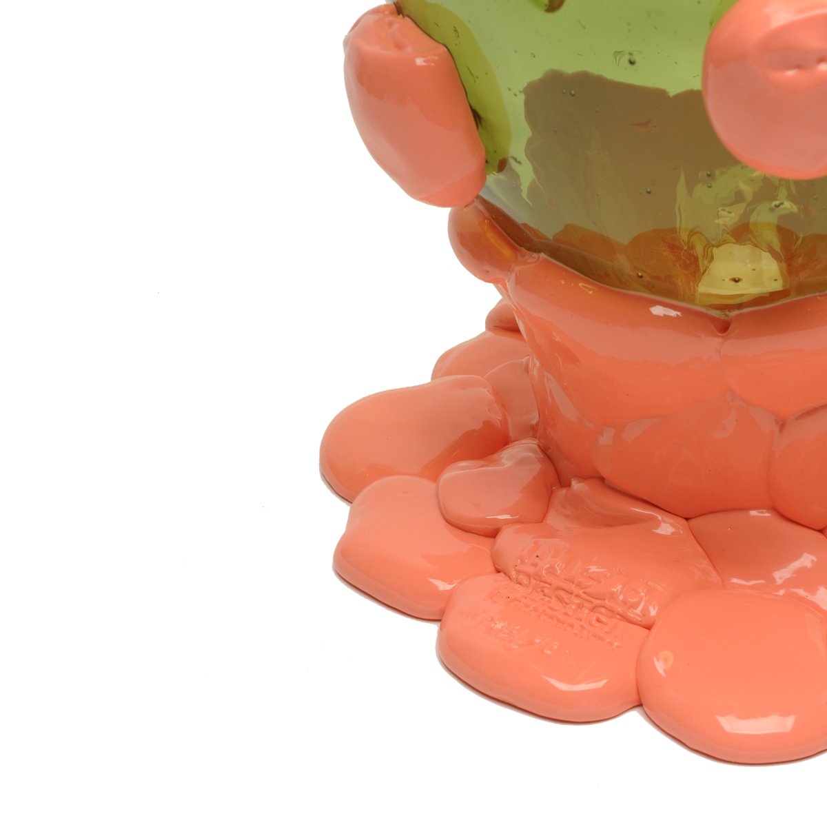 Vase Nugget Bottle Green, Dark Salmon - Fish Design-S-The Woods Gallery