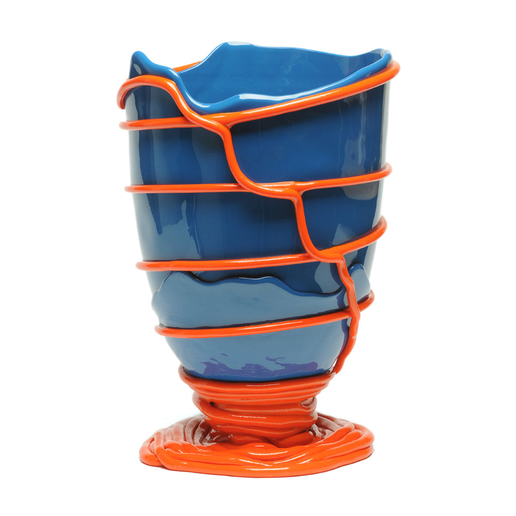 Vase Pompitu II - Blue Navy, Matt Orange par Gaetano Pesce - Fish Design-S-The Woods Gallery