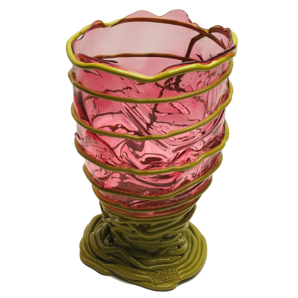 Vase Pompitu II - Clear Light Fuchsia And Matt Dust Green par Gaetano Pesce - Fish Design-S-The Woods Gallery