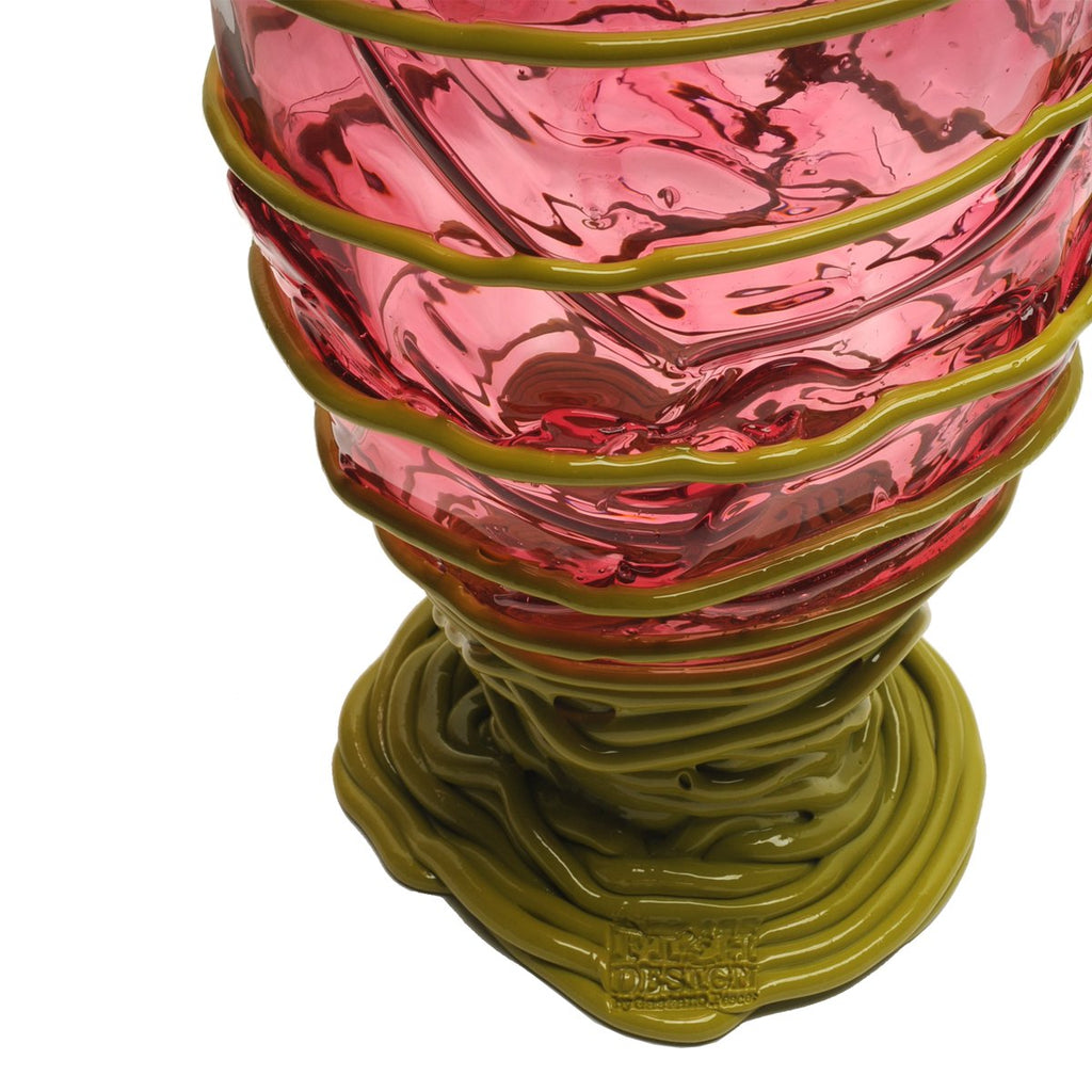 Vase Pompitu II - Clear Light Fuchsia And Matt Dust Green par Gaetano Pesce - Fish Design-S-The Woods Gallery