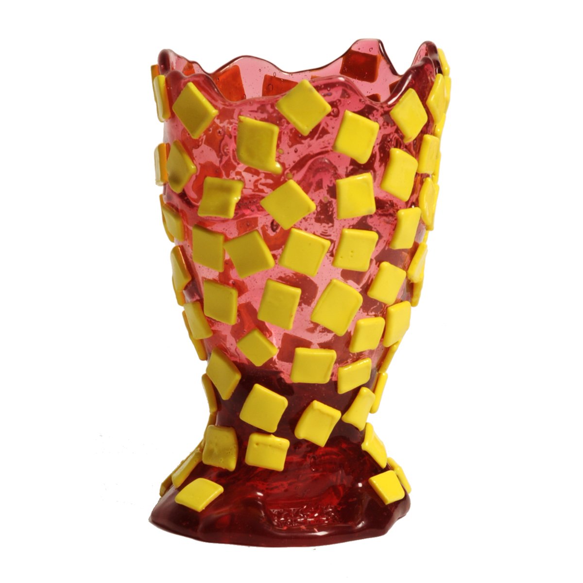 Vase Rock - Clear Light Fuchsia And Matt Lemon par Gaetano Pesce - Fish Design-S-The Woods Gallery