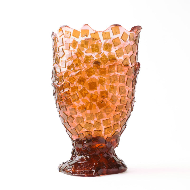 Vase Rock - Clear Pink And Clear Brown par Gaetano Pesce - Fish Design-S-The Woods Gallery