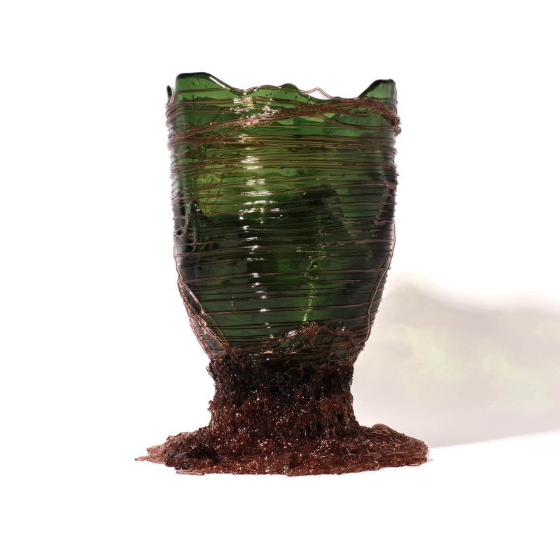 Vase Spaghetti - Clear Bottle Green, Antique Pink par Gaetano Pesce - Fish Design-S-The Woods Gallery